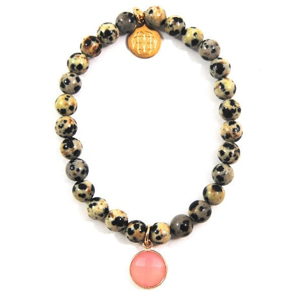 Dalmation Jasper & Pink Chalcedony Aria Bracelet