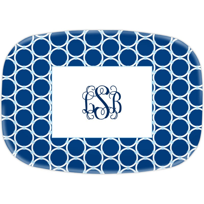 boatman geller bamboo rings navy platter
