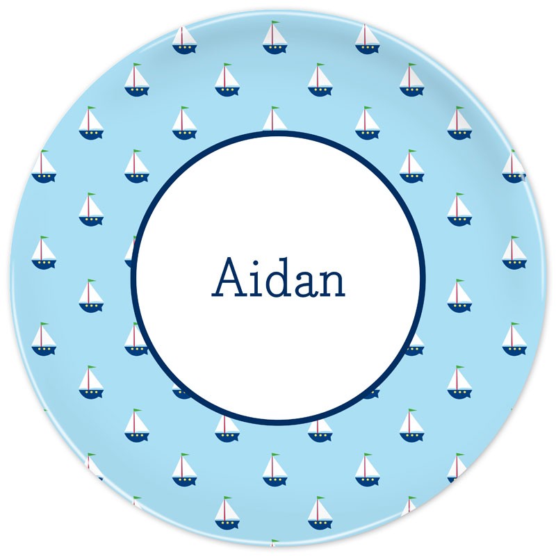 boatman geller little sailboat plate