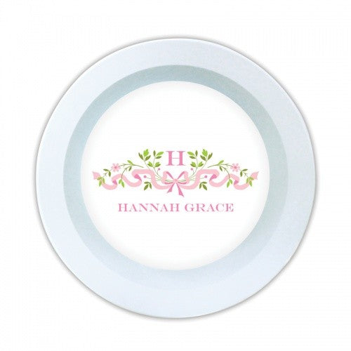 Ribbon Pink Melamine Round Bowl