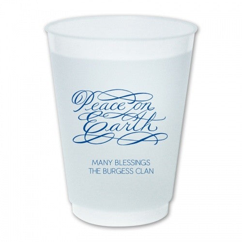 Peace On Earth Script Cups
