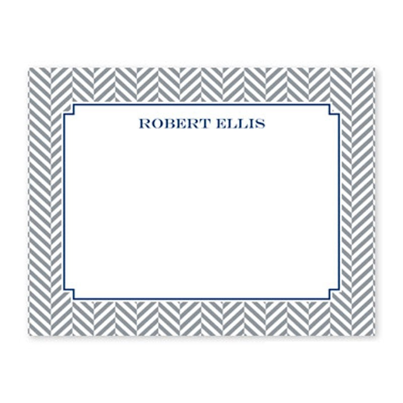 boatman geller herringbone gray small flat notecard