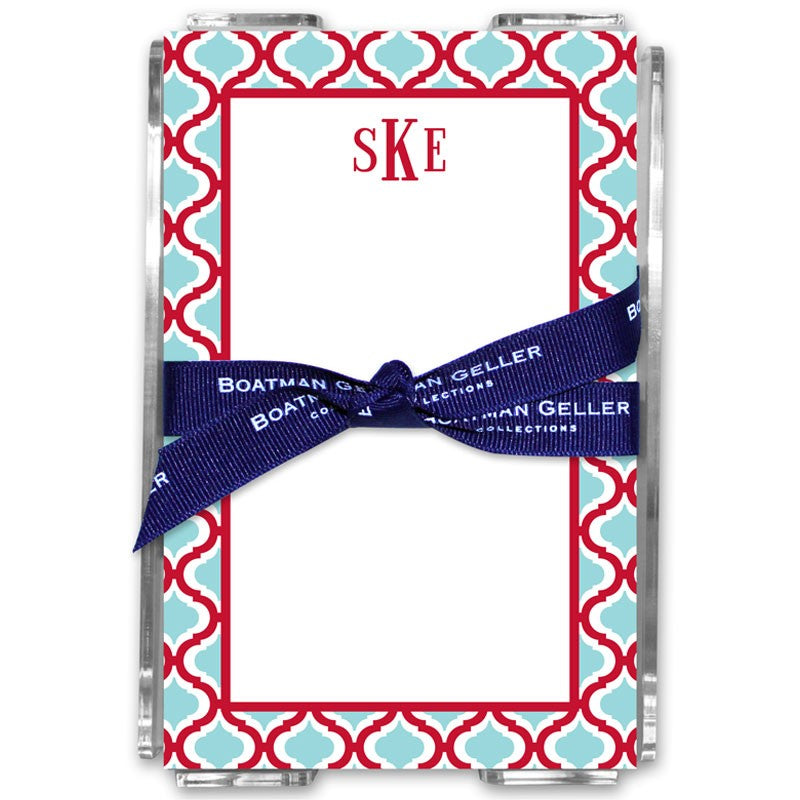 boatman geller kate red & teal acrylic note sheets