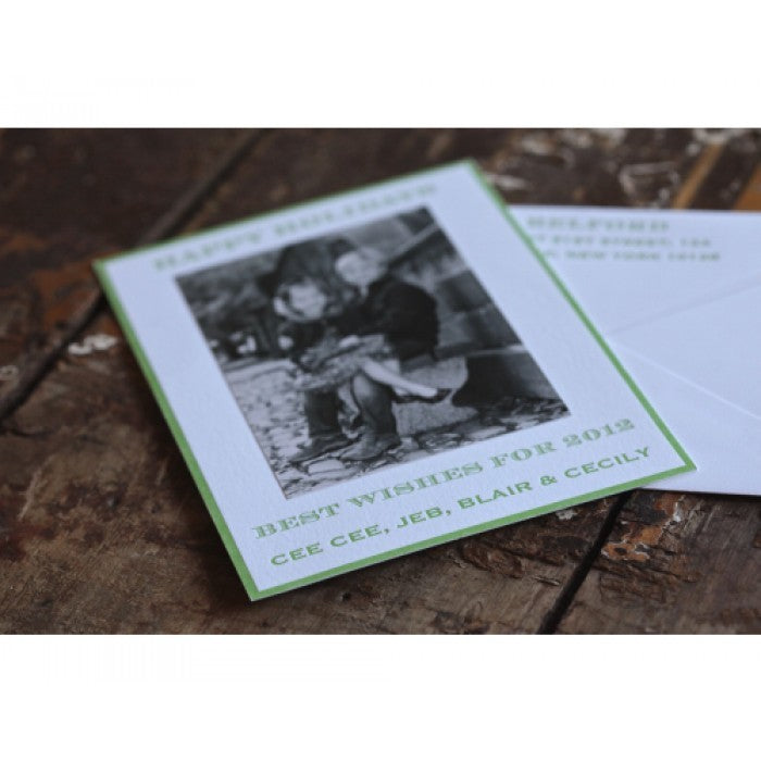 serene green holiday card