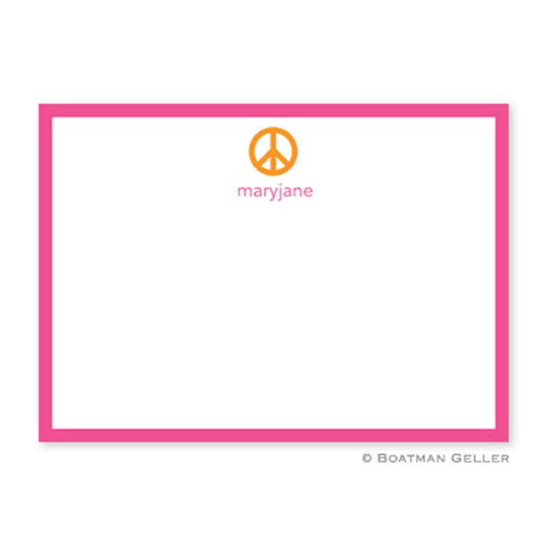 boatman geller peace sign orange flat notecard