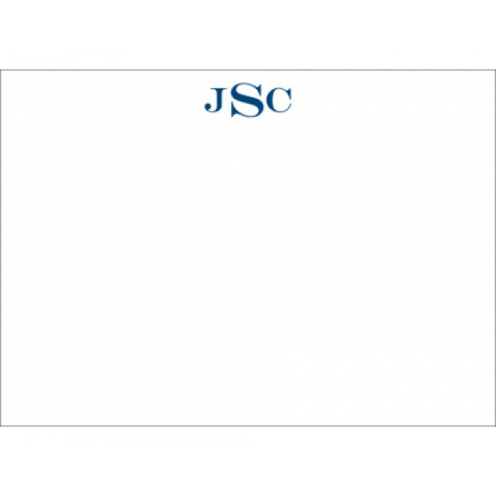 navy monogram social stationery
