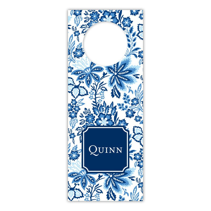 boatman geller classic floral blue wine tags