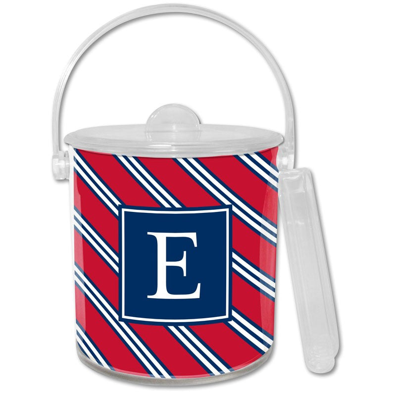 boatman geller repp tie red & navy ice bucket