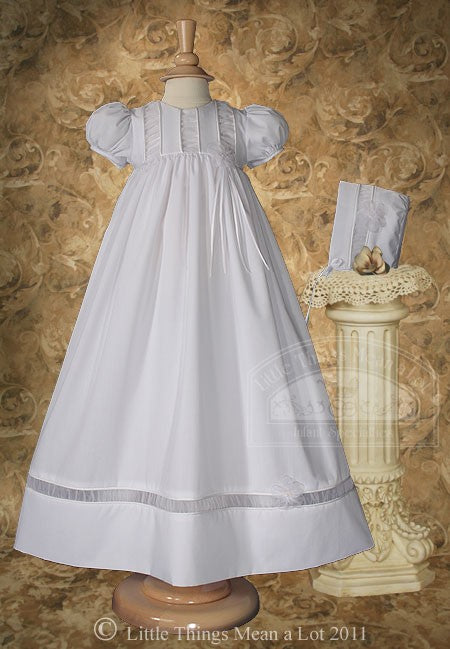 christening dress with organza ruching