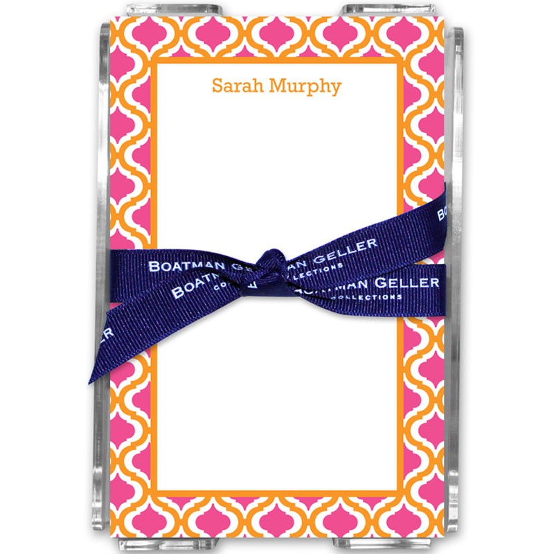 boatman geller kate tangerine & raspberry acrylic note sheets