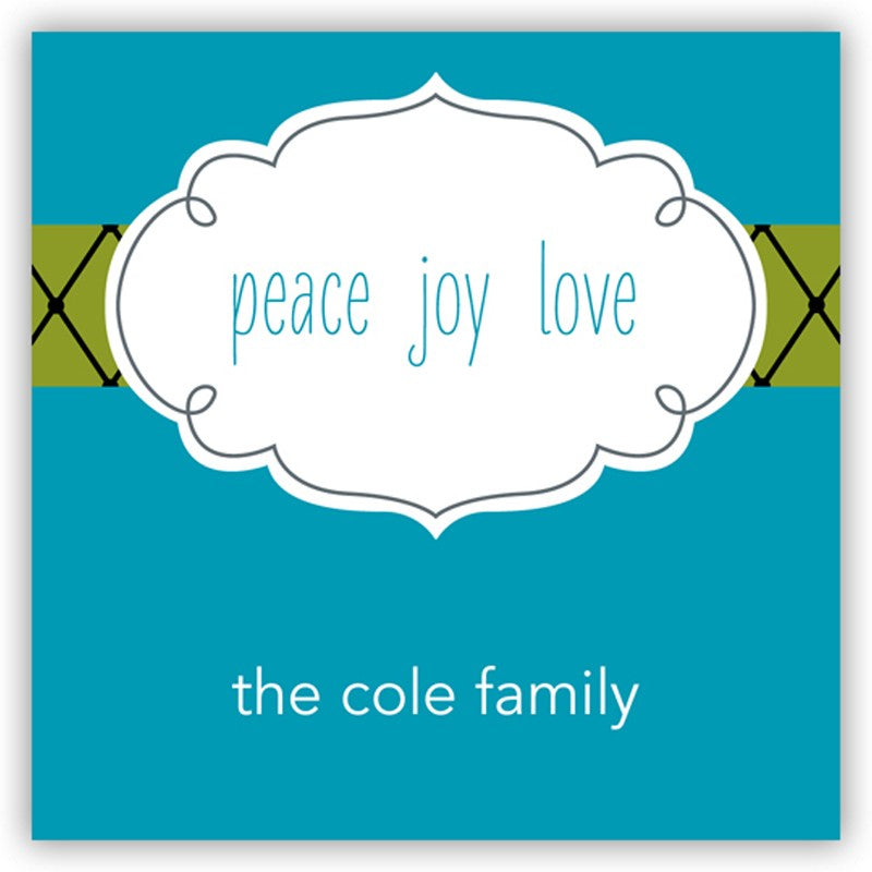 boatman geller label chic turquoise square sticker