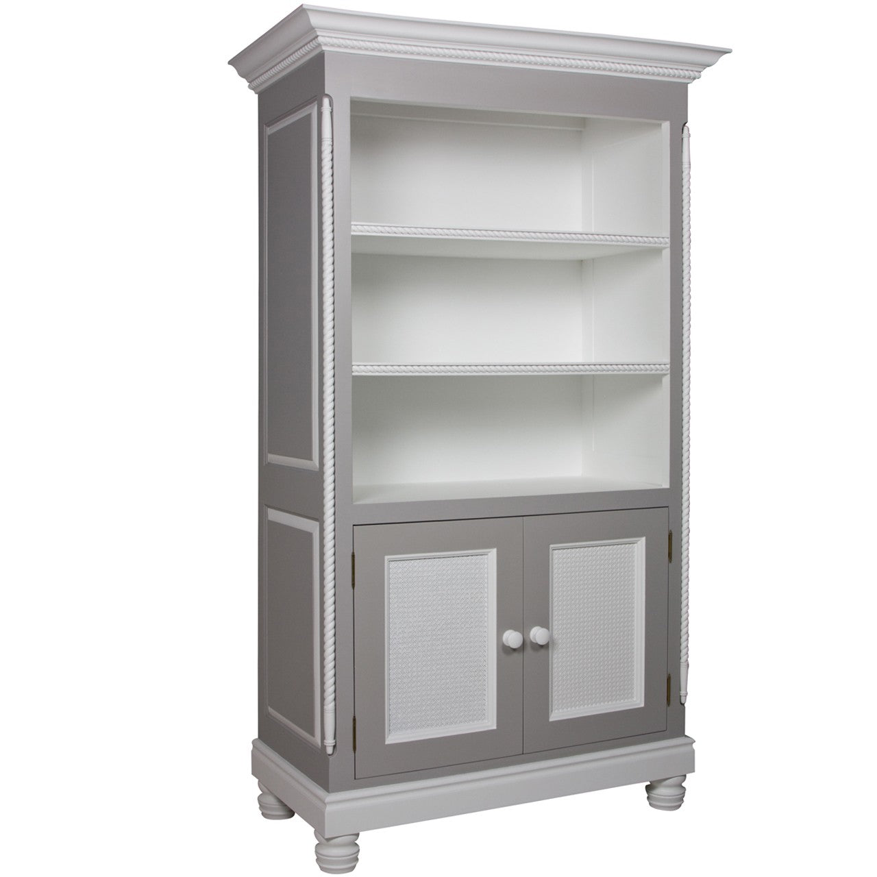 Evan Bookcase - Dior Gray & White