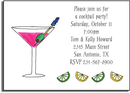 personalized invitations - pink martini