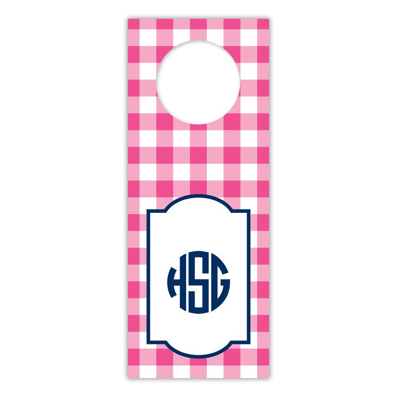 boatman geller classic check raspberry wine tags
