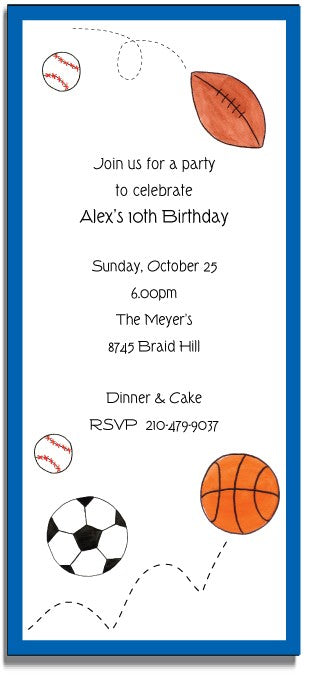 personalized invitations  sports fan