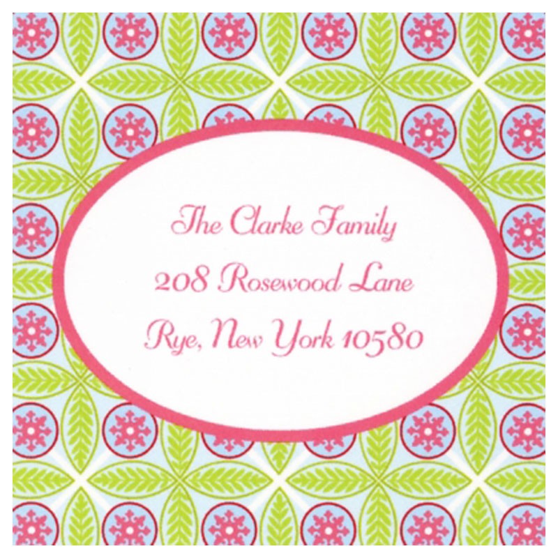 boatman geller tile pink & green square sticker