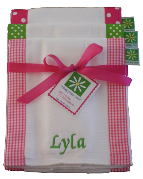 personalized burp cloths set