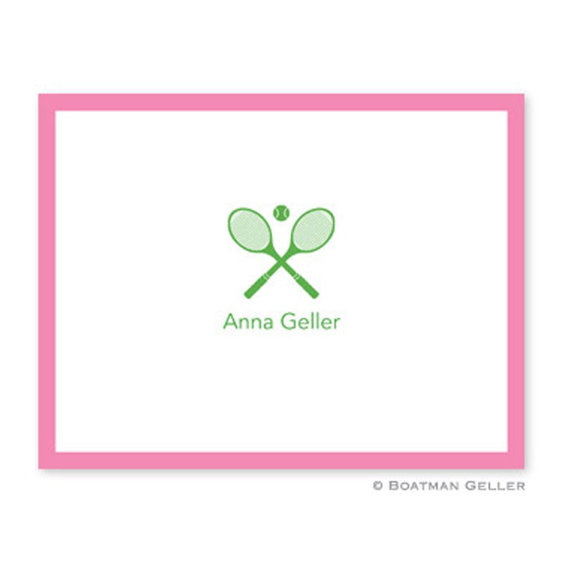 boatman geller crossed racquets kelly foldover note cards