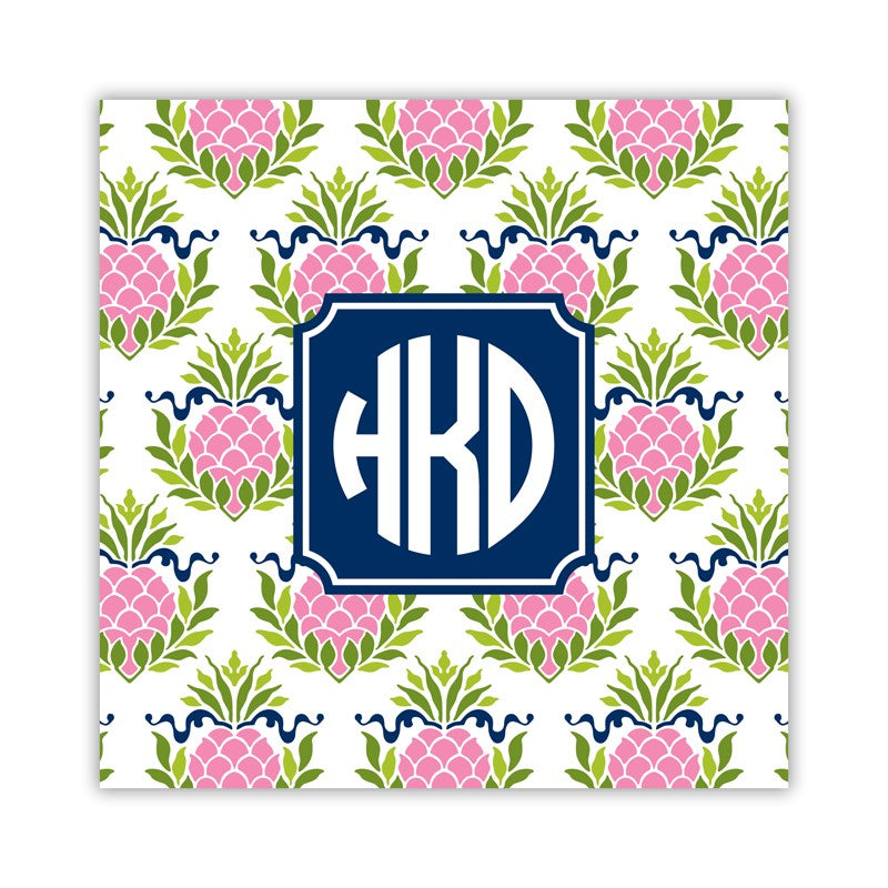 pineapple repeat pink square paper coaster set of 50