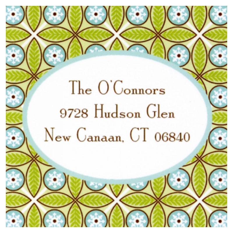boatman geller tile green & blue square sticker