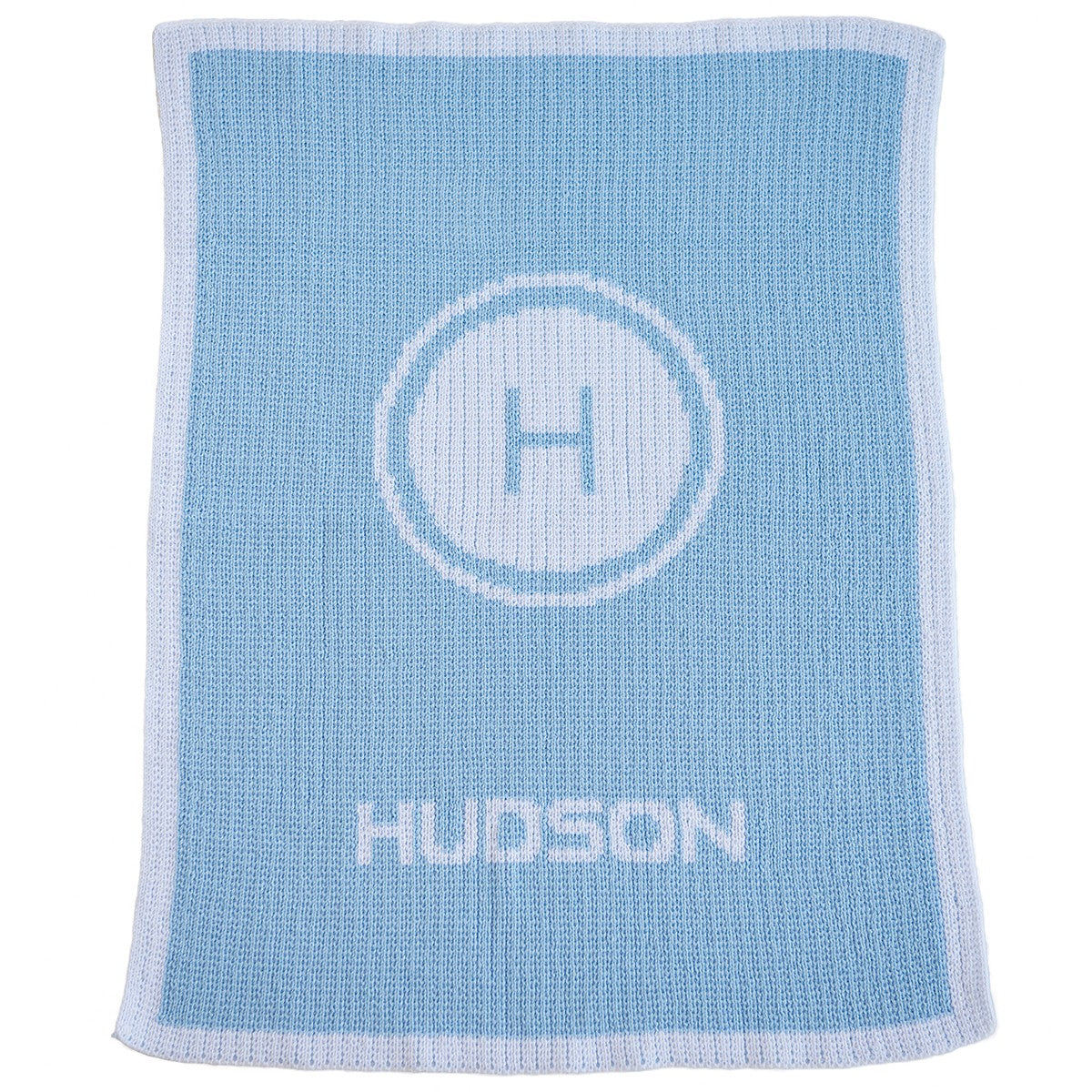 initial circle stamp initial and name blanket