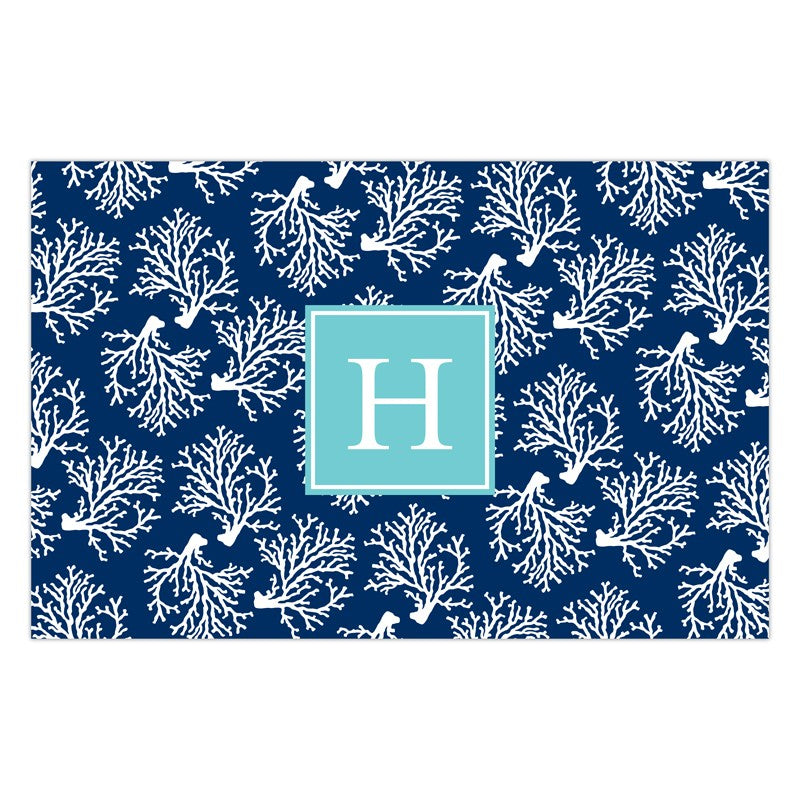 boatman geller coral repeat navy disposable placemats
