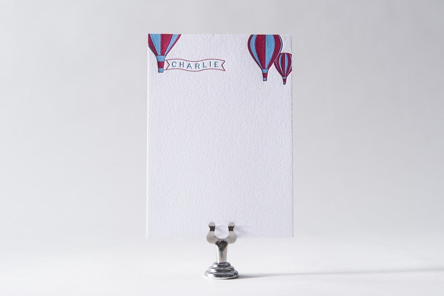 hot air balloon kids stationery
