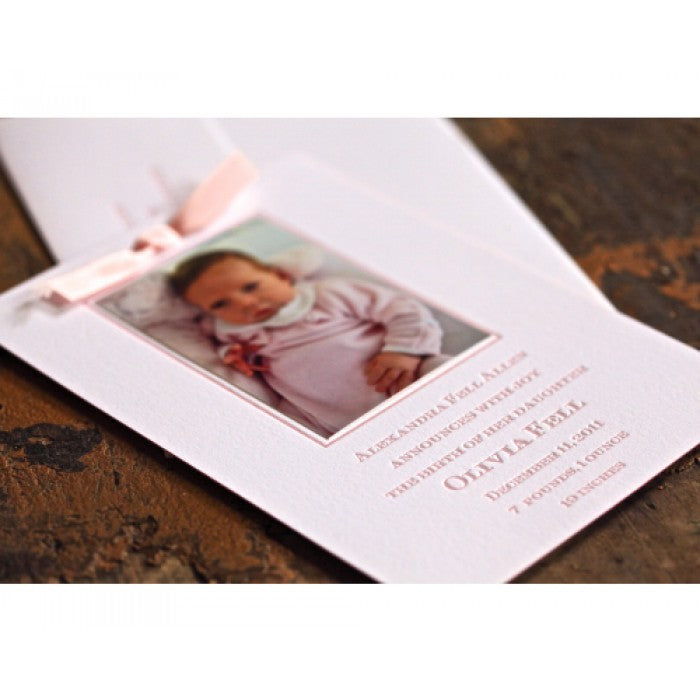 letterpress baby announcement - olivia