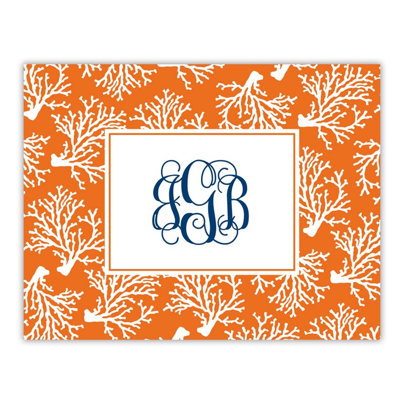 boatman geller coral repeat foldover note cards