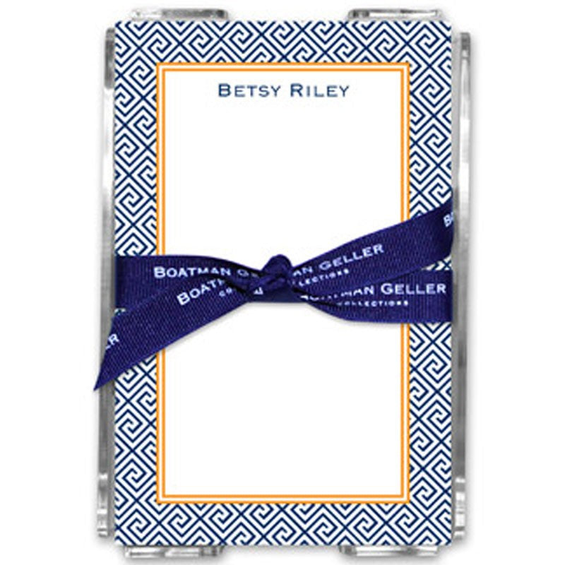 boatman geller greek key navy note sheets in acrylic note sheets