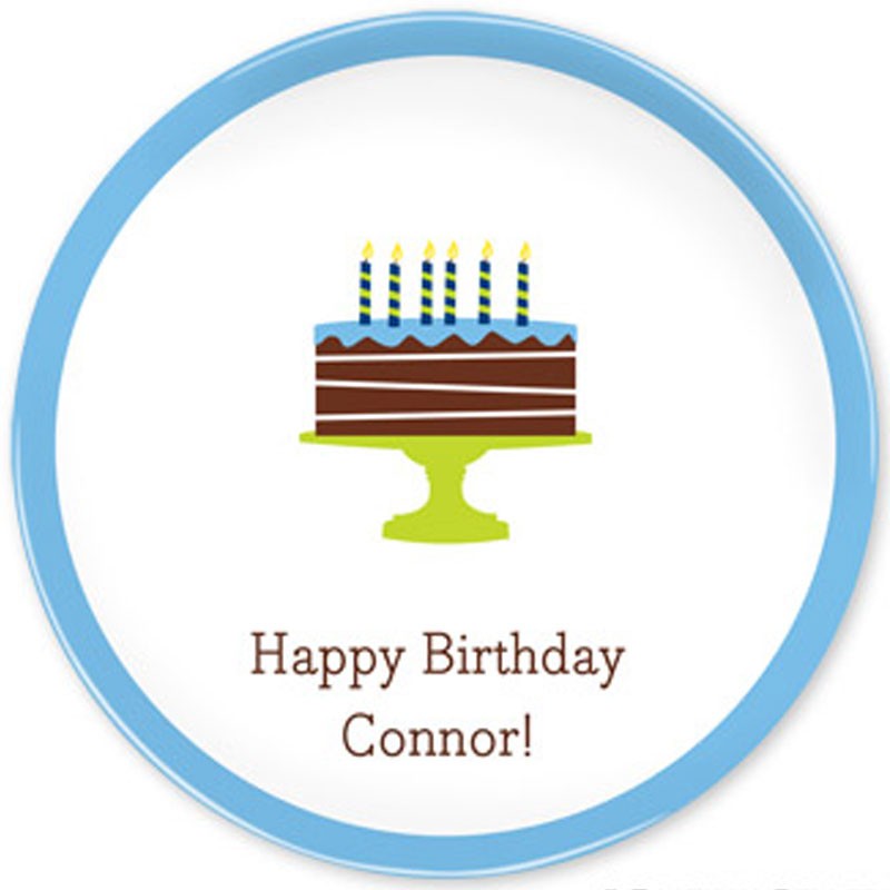 boatman geller birthday cake blue plate