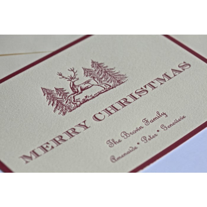 stag in forest holiday card