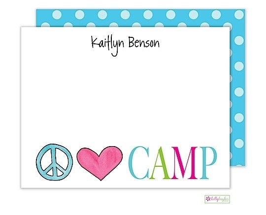personalized - peace love camp flat notes