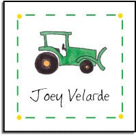 personalized stickers  green tractor