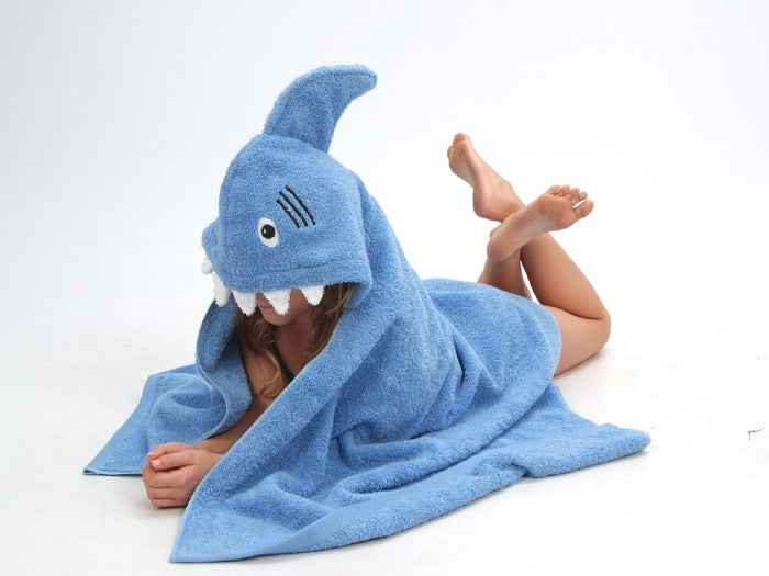 shark hooded towel