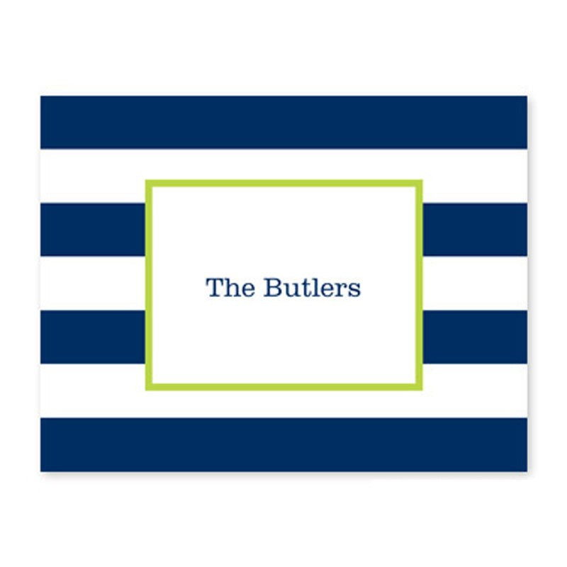 boatman geller awning stripe navy fold over note