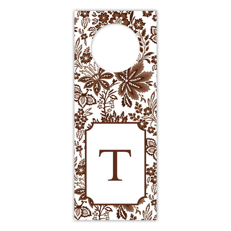 boatman geller classic floral brown wine tags