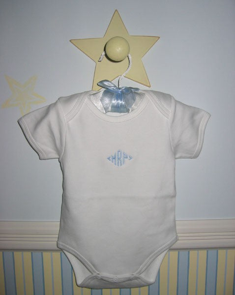 monogrammed cotton onesie