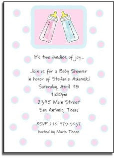 personalized invitations  baby bottles