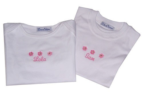 personalized flower tees - girl