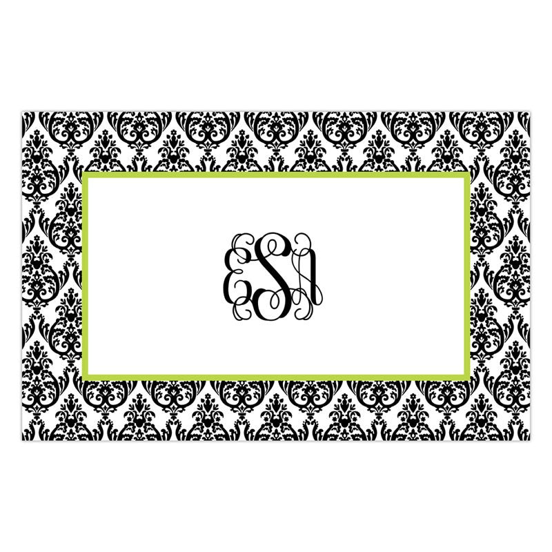 boatman geller madison damask white with black placemat