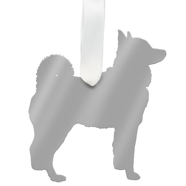 moon and lola husky christmas ornament - silver