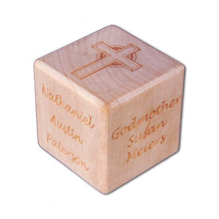 personalized christening - baptism block