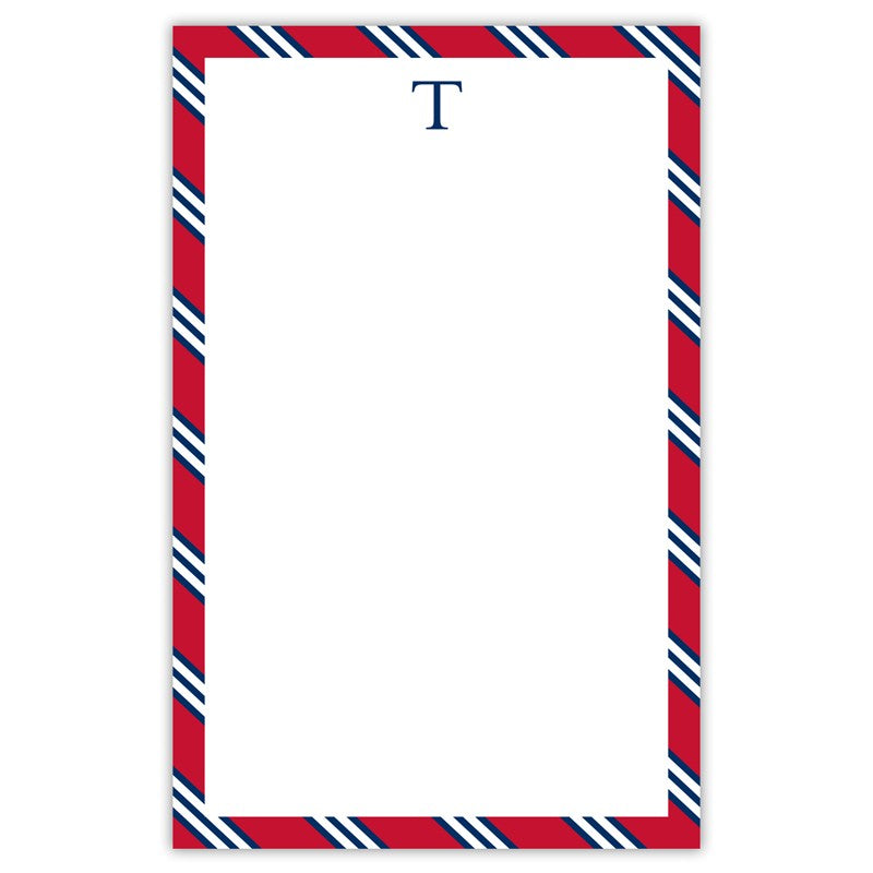 boatman geller repp tie red & navy notepad