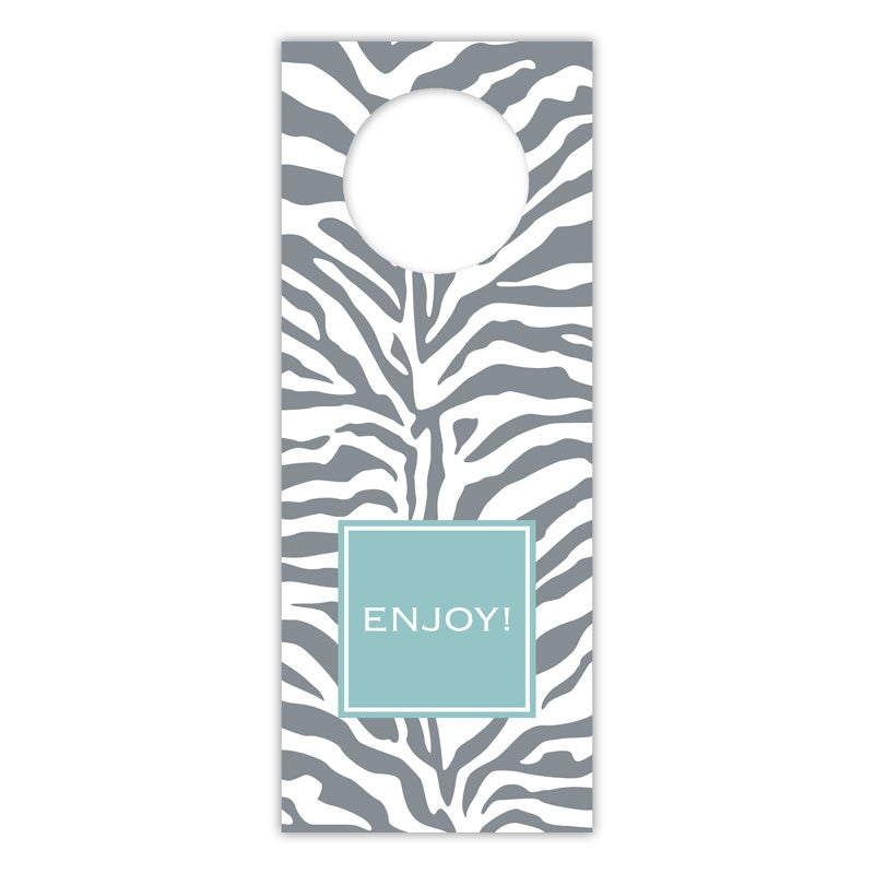 boatman geller zebra gray wine tags