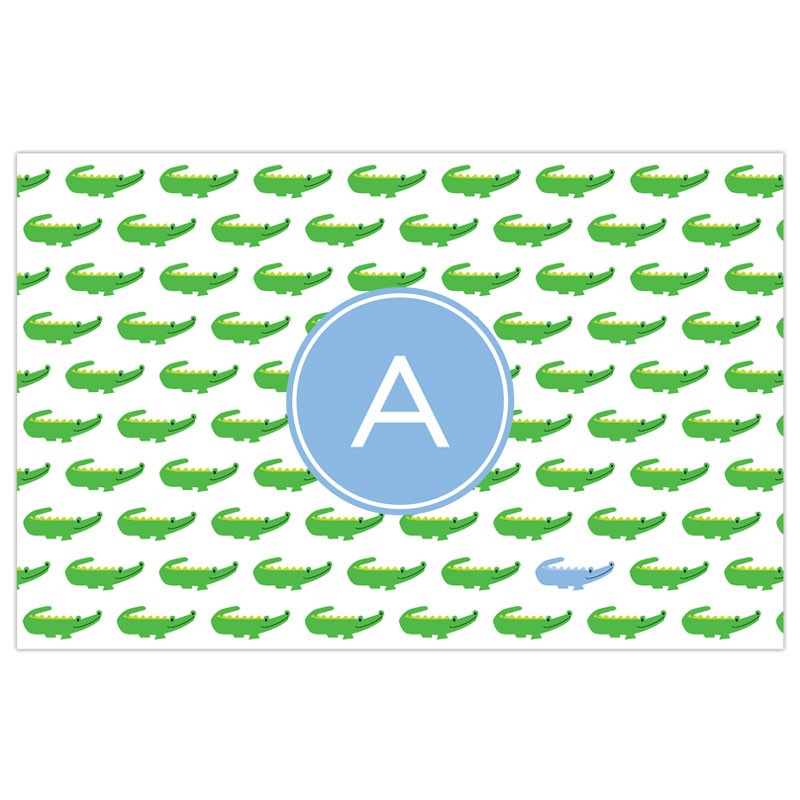 boatman geller alligator repeat blue placemat