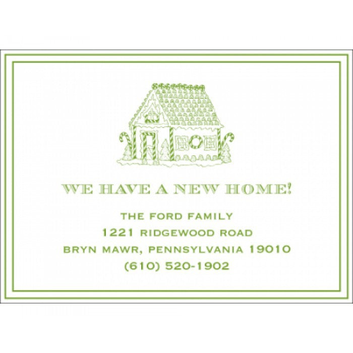 gingerbread house moving card