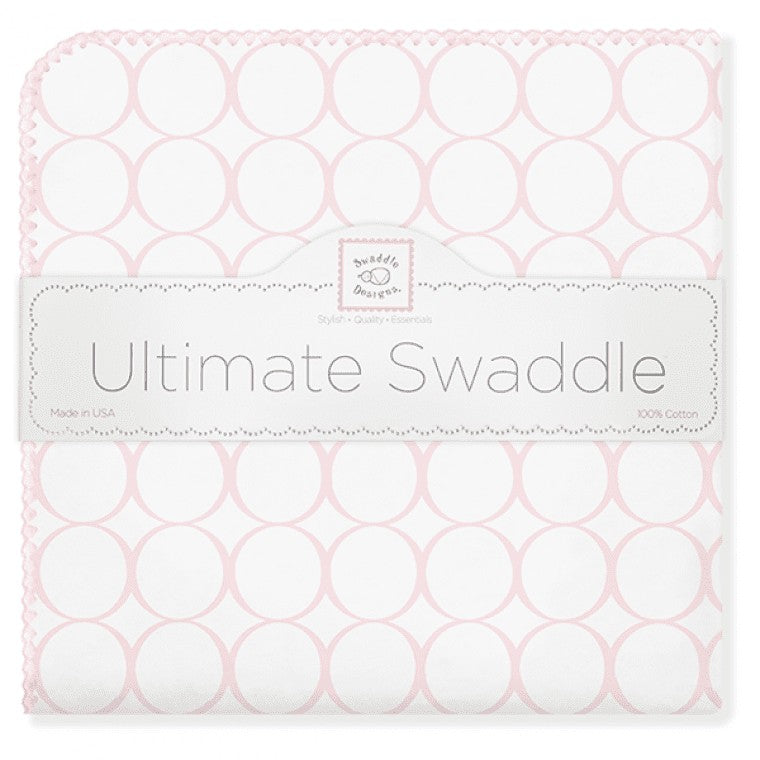 ultimate swaddling blanket by swaddle designs - pink mod on white