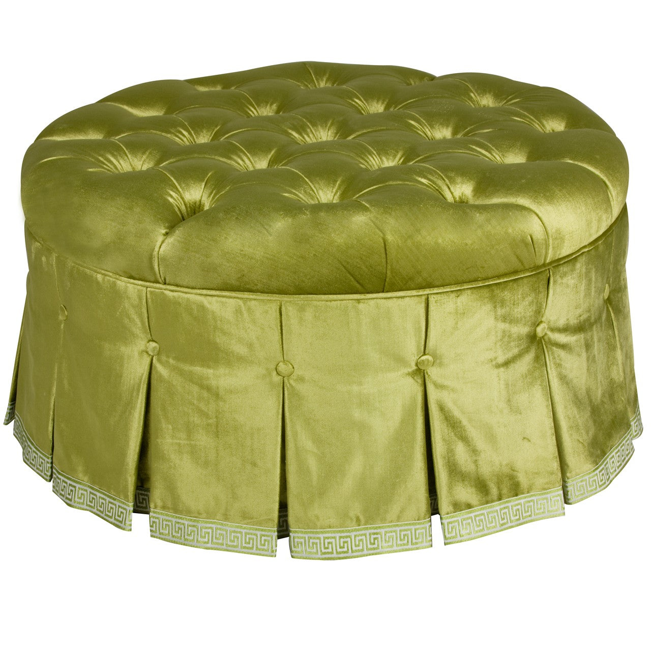 Mayfair Round Ottoman Majestic Lime Green