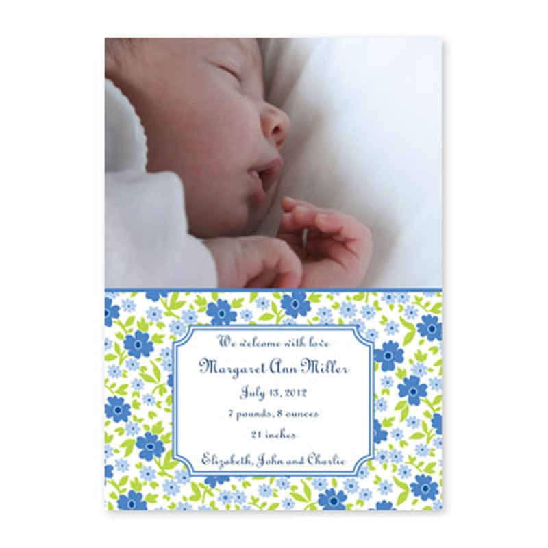 boatman geller emma floral periwinkle photocard
